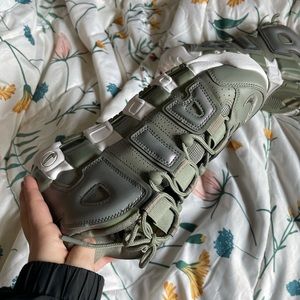 Olive green and iridescent nikes
